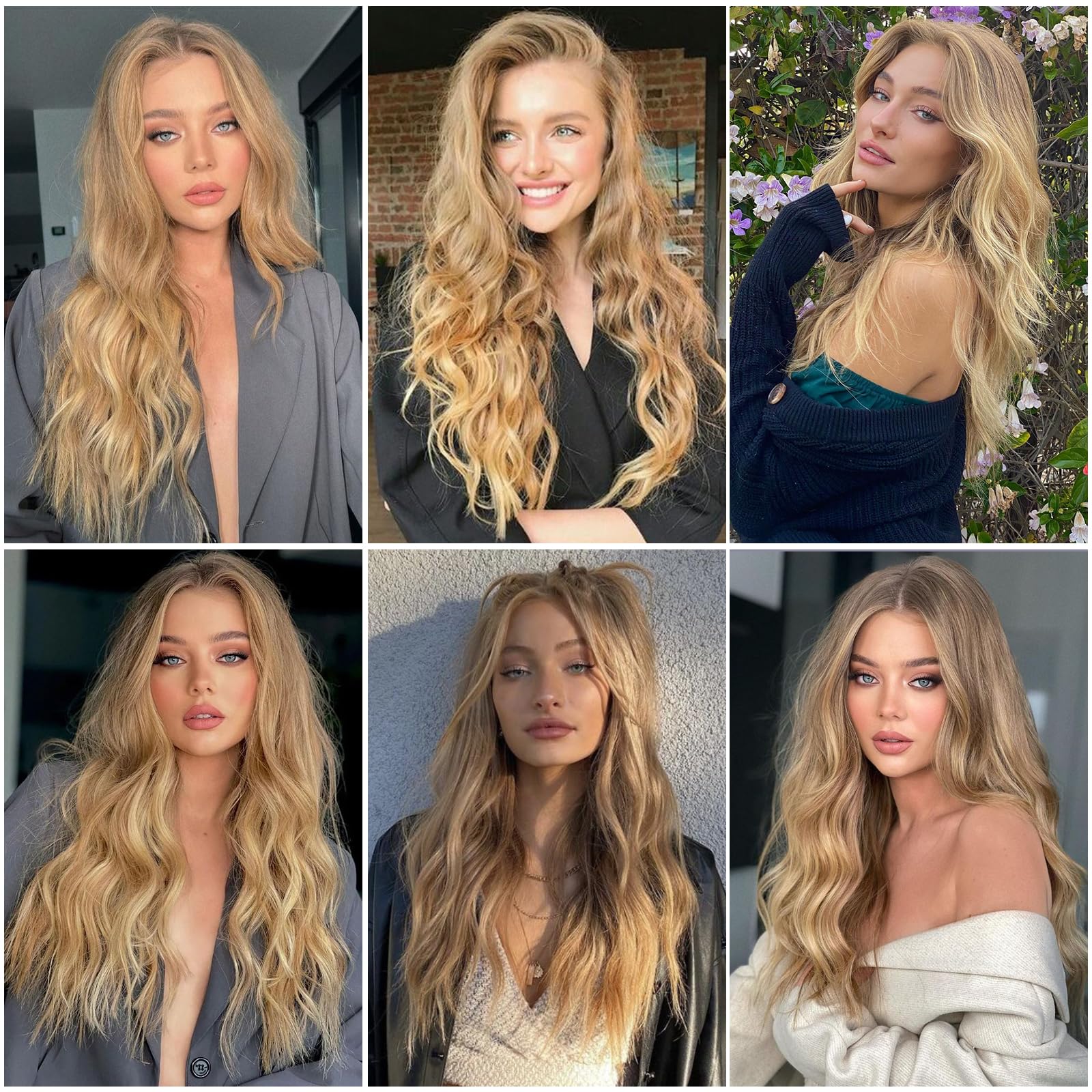Amazon.com : Aida ble Mixed Blonde Long Wave Wig for Women -26inch